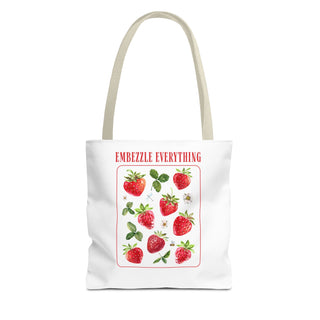 Embezzle Everything Strawberry Tote Bag - Fun Grocery Bag for Fruits Lovers - *This is not legal advice