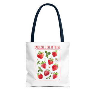Embezzle Everything Strawberry Tote Bag - Fun Grocery Bag for Fruits Lovers - *This is not legal advice