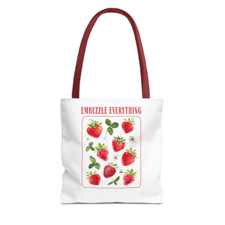 Embezzle Everything Strawberry Tote Bag - Fun Grocery Bag for Fruits Lovers - *This is not legal advice