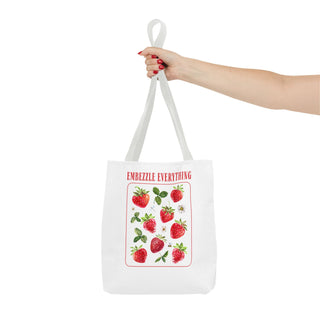 Embezzle Everything Strawberry Tote Bag - Fun Grocery Bag for Fruits Lovers - *This is not legal advice
