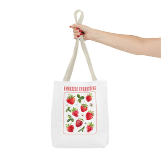 Embezzle Everything Strawberry Tote Bag - Fun Grocery Bag for Fruits Lovers - *This is not legal advice