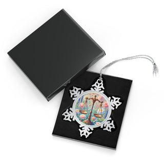 Scales of Justice Pewter Snowflake Ornament