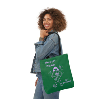 They set the bar so I passed it Canvas Tote Bag, 5-Color Straps