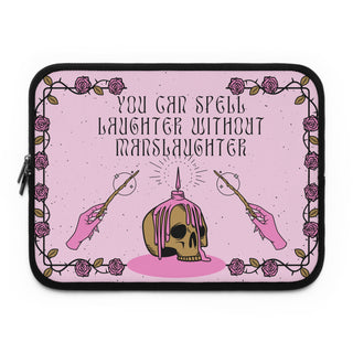 You can't spell laughter without manslaughter Laptop Sleeve