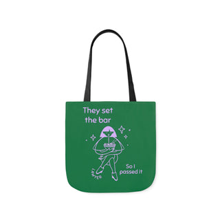 They set the bar so I passed it Canvas Tote Bag, 5-Color Straps