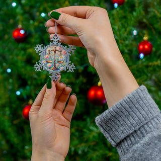 Scales of Justice Pewter Snowflake Ornament