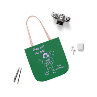 They set the bar so I passed it Canvas Tote Bag, 5-Color Straps