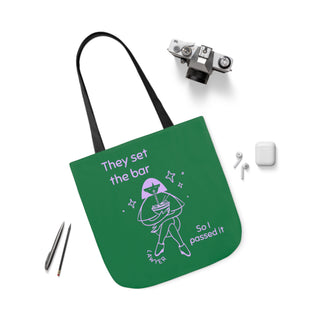 They set the bar so I passed it Canvas Tote Bag, 5-Color Straps