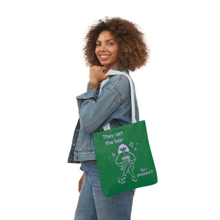 They set the bar so I passed it Canvas Tote Bag, 5-Color Straps