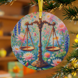 Scales of Justice Glass Ornaments