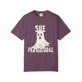Sue-pernatural Ghost Unisex T-Shirt, Funny Halloween Tee, Perfect for Spooky Season, Casual Wear, Gift for Ghost Lovers, Vibrant Orange