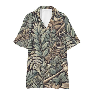 Justice Jungle Mens Hawaiian Short Sleeve Shirt and Shorts Set