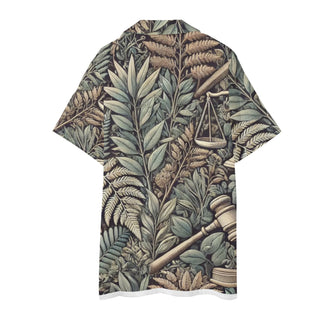 Justice Jungle Mens Hawaiian Short Sleeve Shirt and Shorts Set