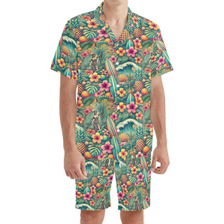 Surf and Scales Mens Regular Fit Hawaiian Short Sleeve Shirt and Shorts Set