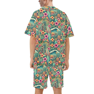 Surf and Scales Mens Regular Fit Hawaiian Short Sleeve Shirt and Shorts Set