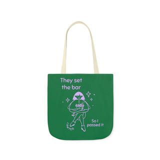 They set the bar so I passed it Canvas Tote Bag, 5-Color Straps