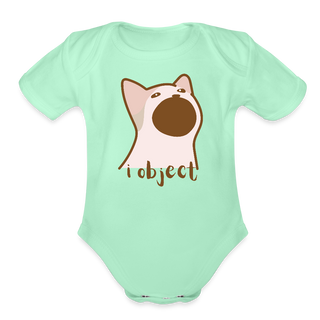 I Object Organic Short Sleeve Baby Bodysuit - light mint