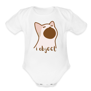 I Object Organic Short Sleeve Baby Bodysuit - white