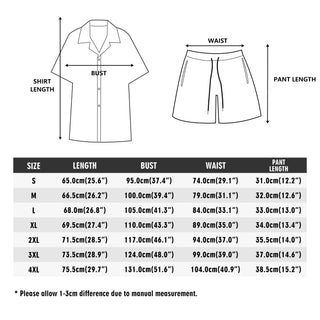 Surf and Scales Mens Regular Fit Hawaiian Short Sleeve Shirt and Shorts Set