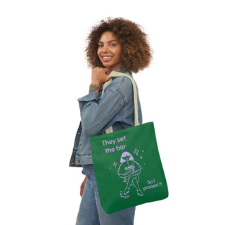 They set the bar so I passed it Canvas Tote Bag, 5-Color Straps