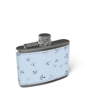 Scales of Justice Leather Wrapped Hip Flask