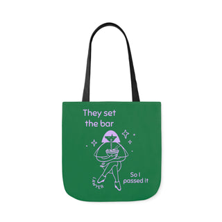 They set the bar so I passed it Canvas Tote Bag, 5-Color Straps