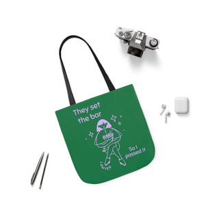 They set the bar so I passed it Canvas Tote Bag, 5-Color Straps