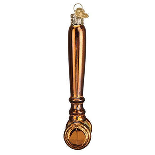 Decorative glass gavel ornament on a white background