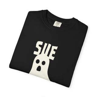 Sue-pernatural Ghost Unisex T-Shirt, Funny Halloween Tee, Perfect for Spooky Season, Casual Wear, Gift for Ghost Lovers, Vibrant Orange