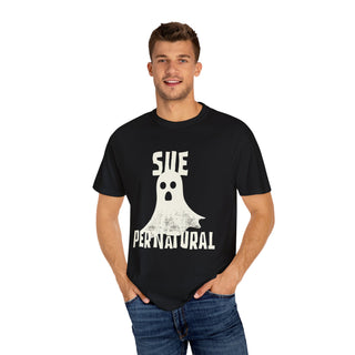 Sue-pernatural Ghost Unisex T-Shirt, Funny Halloween Tee, Perfect for Spooky Season, Casual Wear, Gift for Ghost Lovers, Vibrant Orange