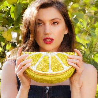 Lemon Law Beaded Crossbody Handbag