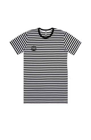 Scales of Justice Black White Stripe Tee