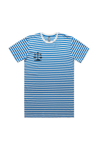 Natural Mid Blue Stripe Tee