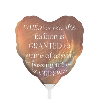 Passing the Bar Balloons (Round and Heart-shaped), 6"