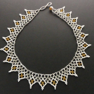 Small Lace Necklace: White