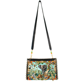 Environmental Law Embroided and Beaded Crossbody Handbag