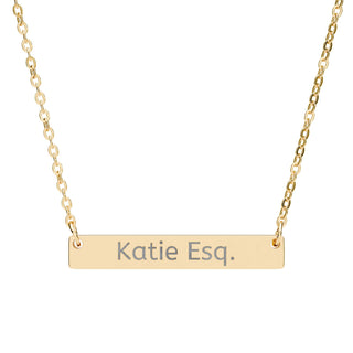 Personalized Engraved Horizontal Bar Necklace