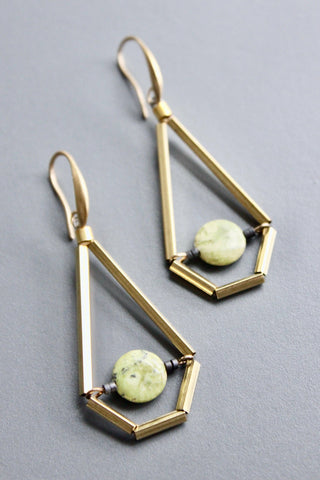 Scales of Justice Japser geometric earrings