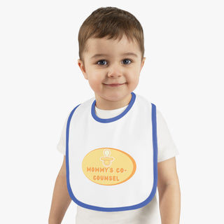 Mommy's Co-Counsel Baby Contrast Trim Jersey Bib