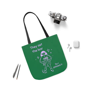 They set the bar so I passed it Canvas Tote Bag, 5-Color Straps