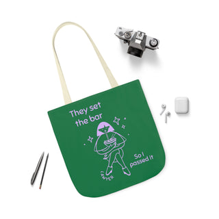 They set the bar so I passed it Canvas Tote Bag, 5-Color Straps