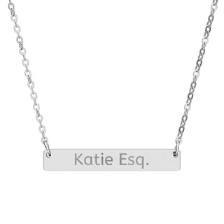 Personalized Engraved Horizontal Bar Necklace