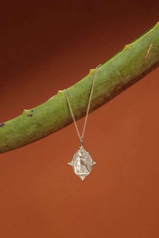 9kt Gold Goddess Themis Pendant Necklace: 50cm/20" - *This is not legal advice