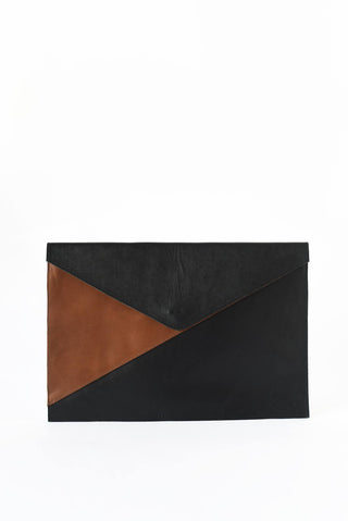 Angled Leather Laptop Sleeve
