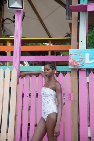 Courtroom Botanica Strapless Swimsuit