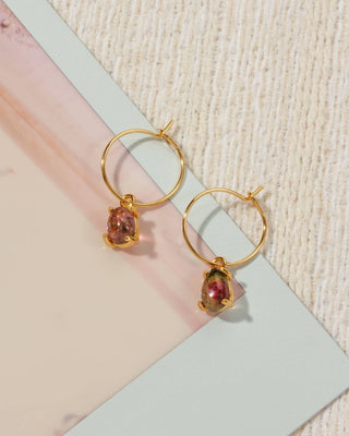 Airy Hoop Earrings - Pink Tourmaline - *This is not legal advice