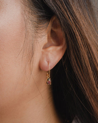 Airy Hoop Earrings - Pink Tourmaline - *This is not legal advice