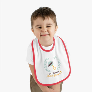 Attorney Work Product Baby Contrast Trim Jersey Bib - *This is not legal advice