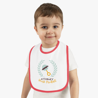 Attorney Work Product Baby Contrast Trim Jersey Bib - *This is not legal advice