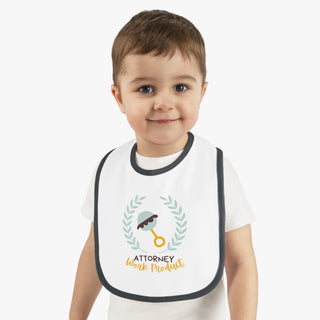 Attorney Work Product Baby Contrast Trim Jersey Bib - *This is not legal advice